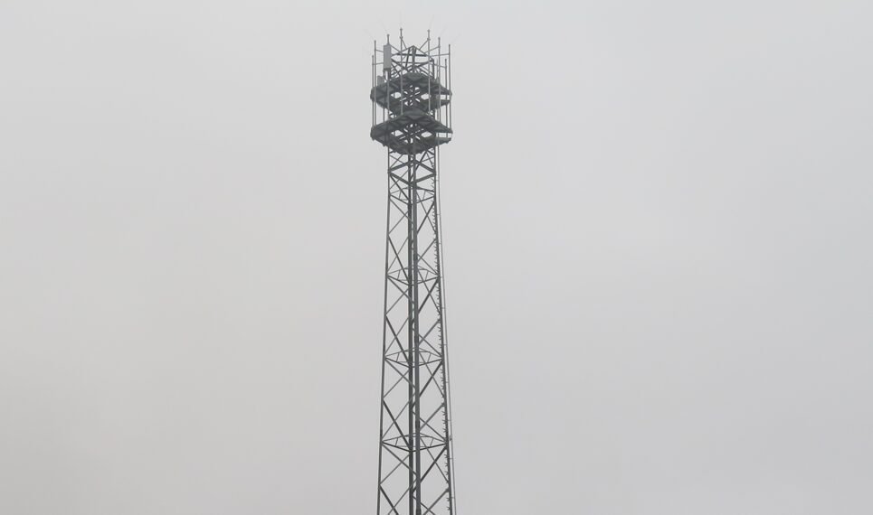Atmospheric tower silhouette
